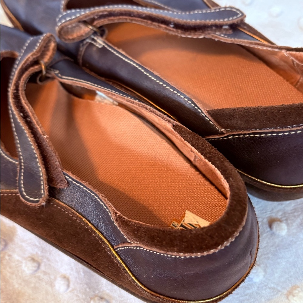 Naot Brown Matai Leather Mary Jane Flats Swirl Size 8 - Picture 7 of 10